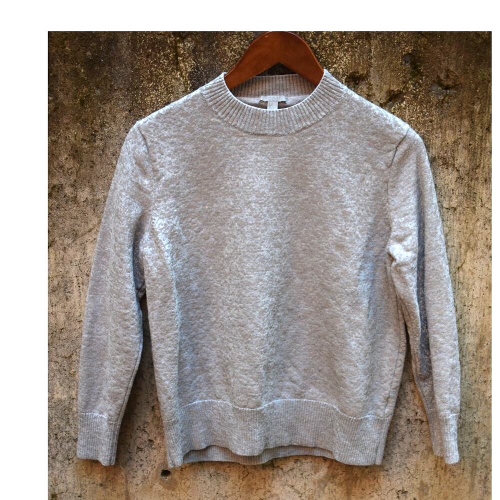 COS Textured Gray Crewneck Sweater Size Small